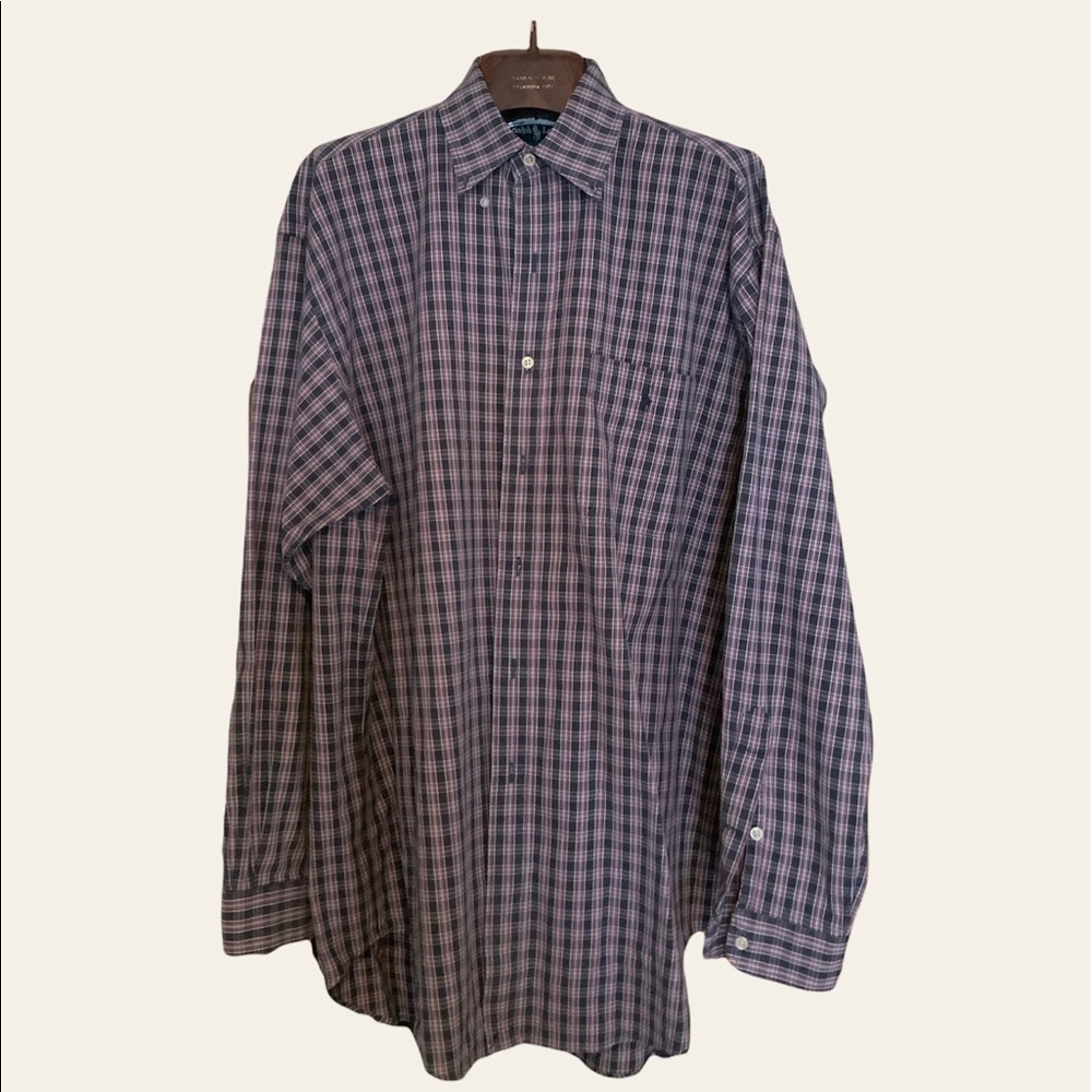 Ralph Lauren Long Sleeve Button Down. Black and Red. Size Large
